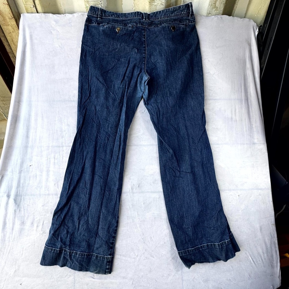 Elle Wide Leg Jeans Women's 16 Blue Denim Cotton Stretch Medium Wash Outdoor